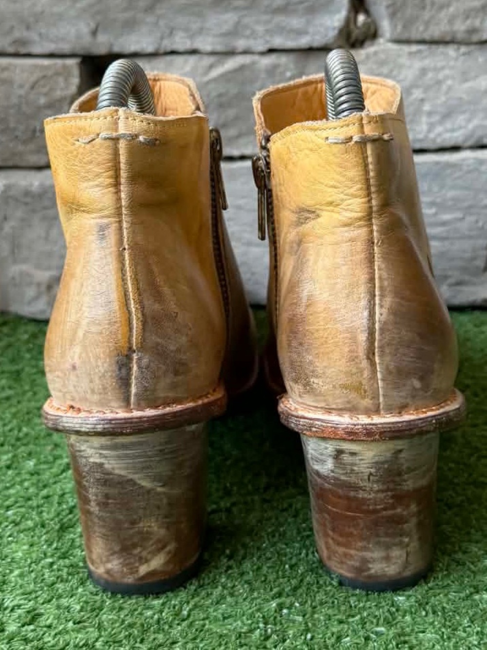 Bed|Stü Cobbler Series Distresses Leather Womens Ankle Boots - Picture 5 of 10